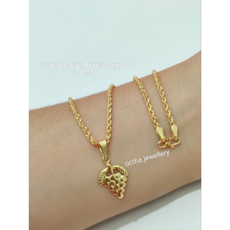 KALUNG TAMBANG DEWASA PERAK 925 ASLI LAPIS MAS