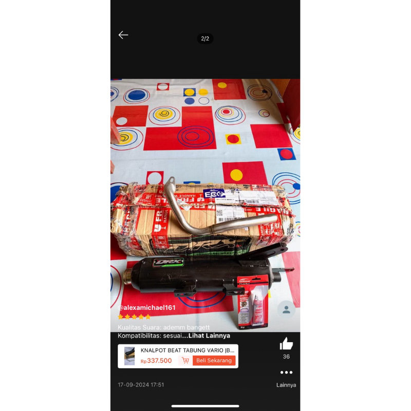 Knalpot Drx Tb Vario Beat deluxe