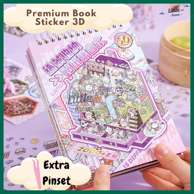 

Mi [ BUY 1 GET 20 ] STICKER 3D BOOK Premium Decoration Creative Mainan Anak Lucu Viral Korea