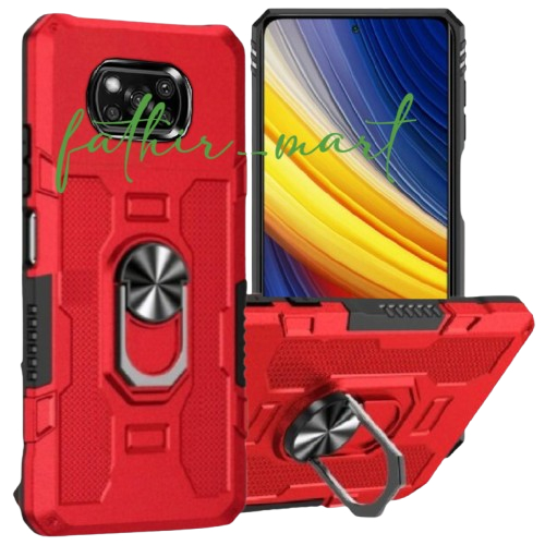 Case  XIAOMI POCO X3 POCO X3 PRO Hard Case Ring Armor Robot Casing Hybrid Ring Hit Eye Stand Holder