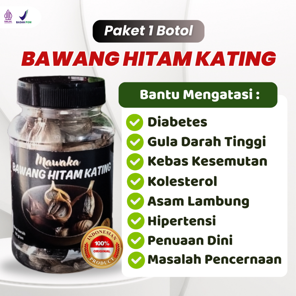 

Black Garlic Premium Kualitas Bawang Kating 125 Gram Anti Kanker Tunggal Hitam Lokal Lanang Metabolisme Tubuh