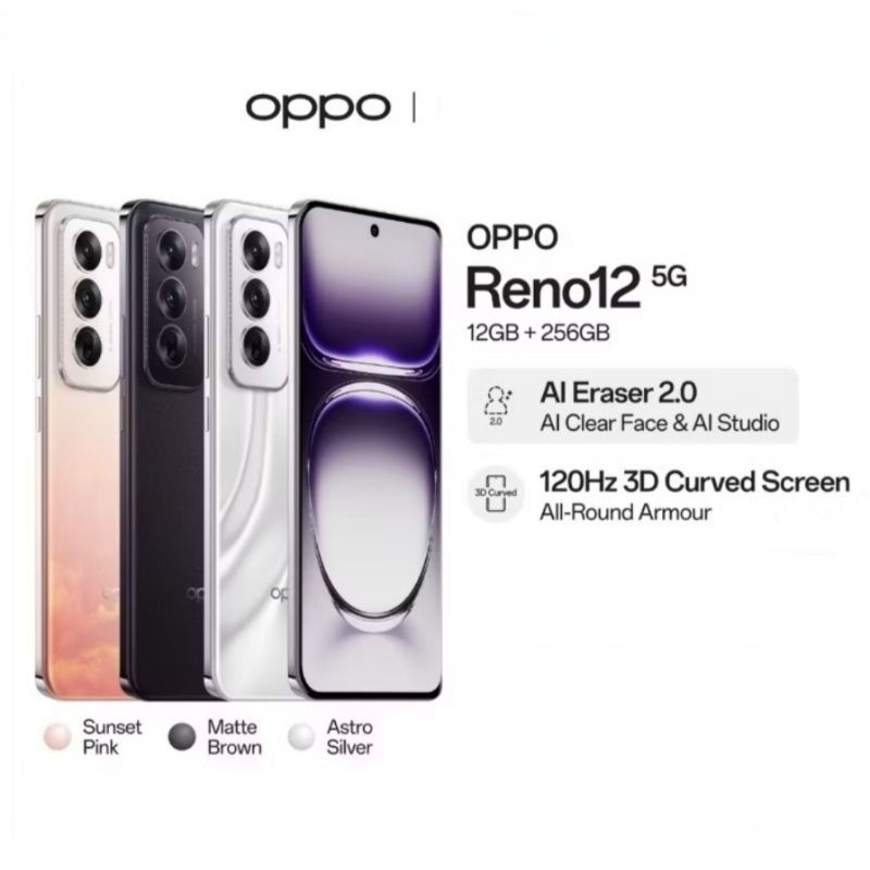 Oppo Reno 12 5G 12/512 Baru Segel Original Garansi Resmi Oppo Indonesia