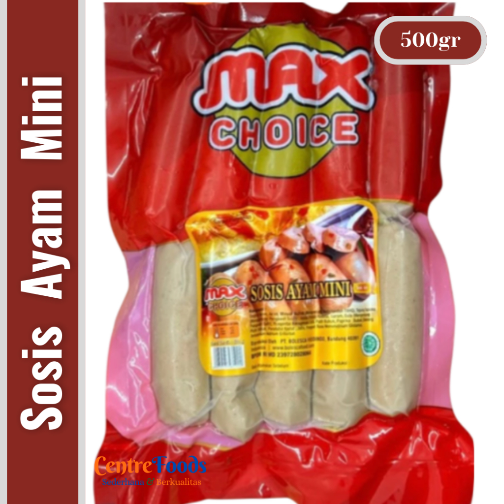 

Sosis Ayam Mini - Sosis Mini Max Choice | Isi 10 Pcs - 500gr [ Harga Per BKS ]