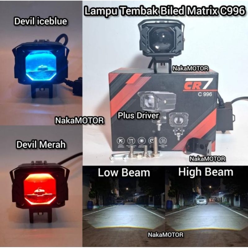 Lampu tembak BiLED CR7 C996 Waterproof Satuan