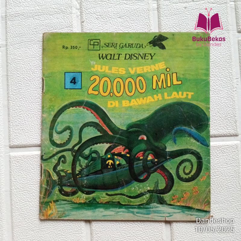 Seri Garuda Walt Disney Jules Verne 20.000 MIL Di bawah Laut #4 Terbitan 1979 - Buku Cerita Anak Bek