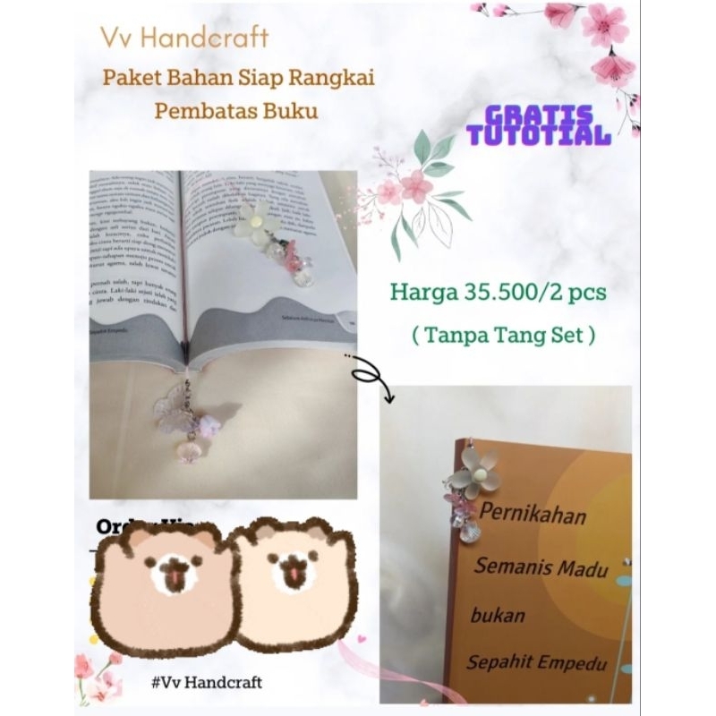

siap rangkai pembatas buku harga 37.500/2pcs