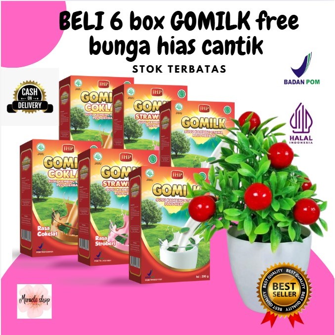 

[GRATIS BUNGA HIAS CANTIK] PAKET ISI 6 BOX SUSU KAMBING ETAWA PLUS HERBAL PENAMBAH NAFSU MAKAN ANAK