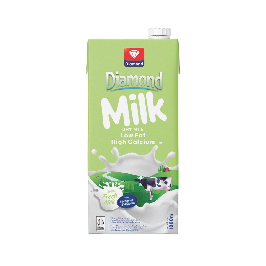 

Diamond Milk Susu UHT Low Fat Hi Calcium 1L / Susu UHT