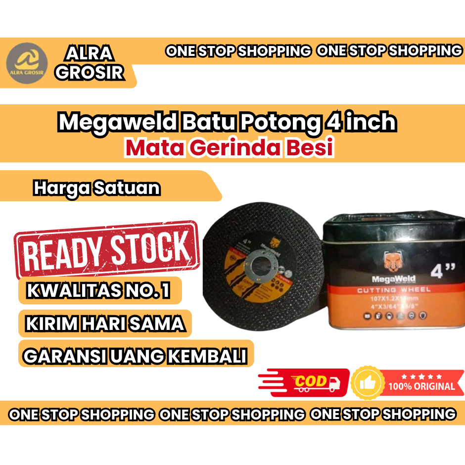 megaweld Batu Potong 4 inch - Cutting Wheel - Mata Gerinda Besi Mata Gerinda Potong Besi Batu Potong