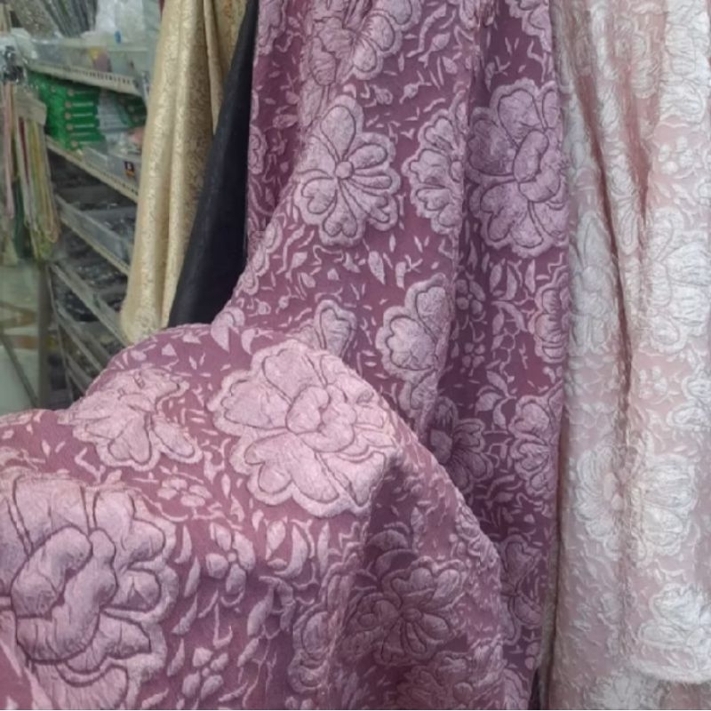 bahan kain jaguar embos /bahan embos timbul terbaru