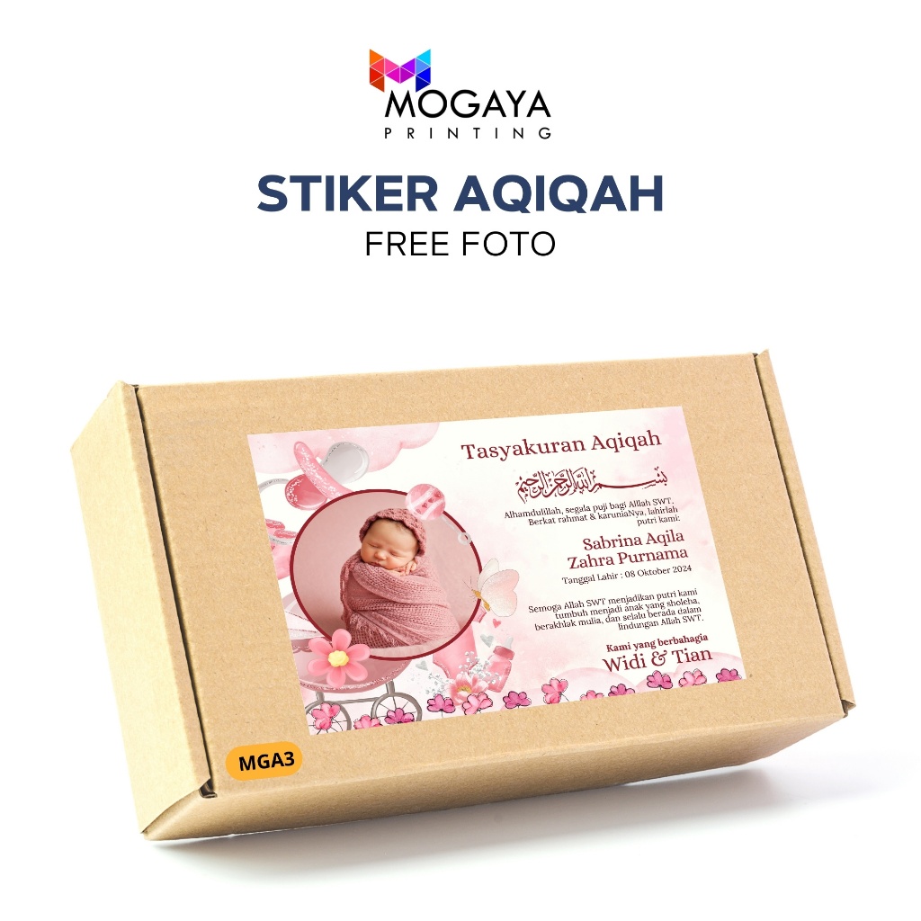

MOGAYA PRINTING - Cetak Stiker Aqiqah Tasyakuran Kelahiran, Tedak Sinten, Selapan (MGA3)