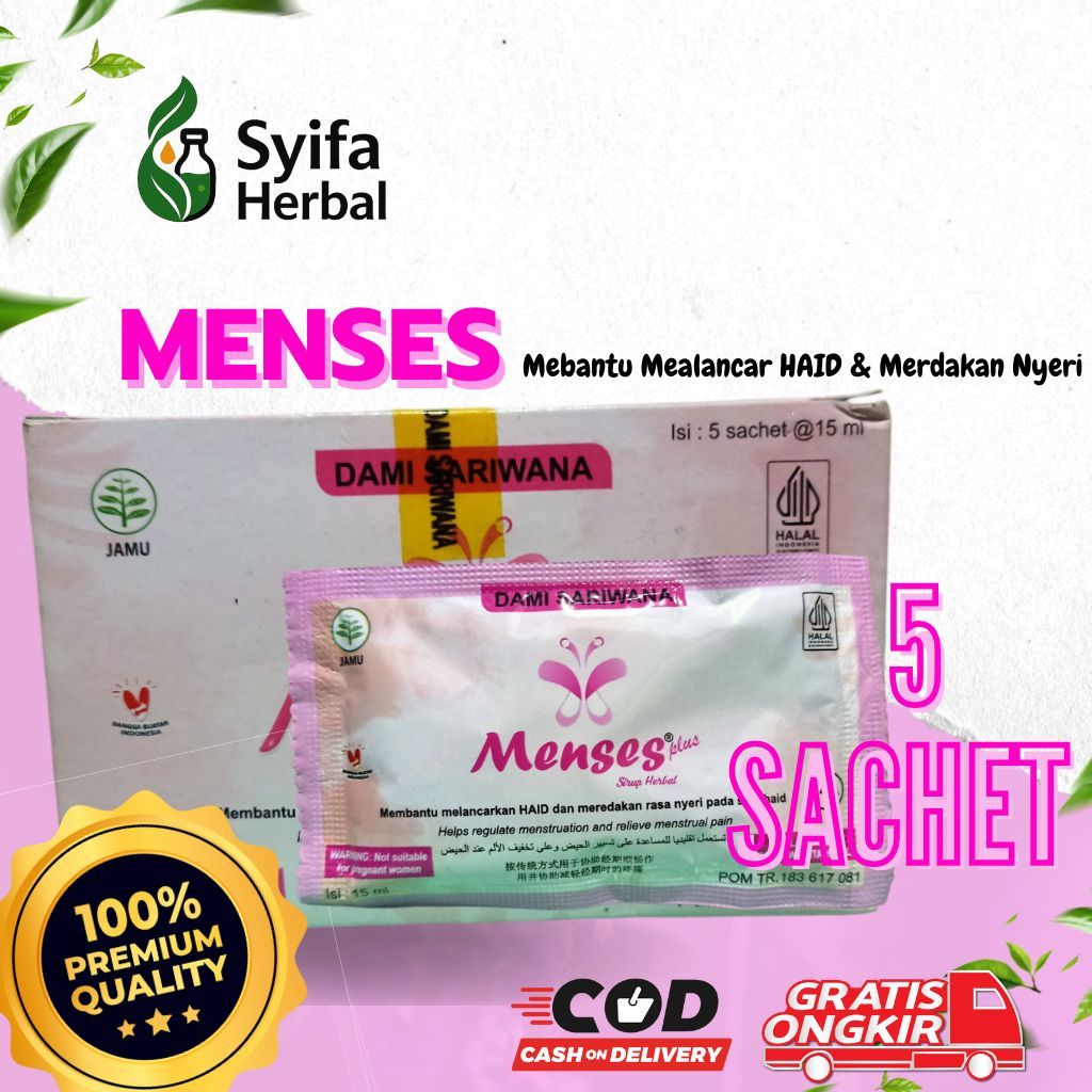 

Jamu Herbal Menses Sirup Isi 5 Dami Sariwana Pelancar Siklus Haid Pereda nyeri original telat haid