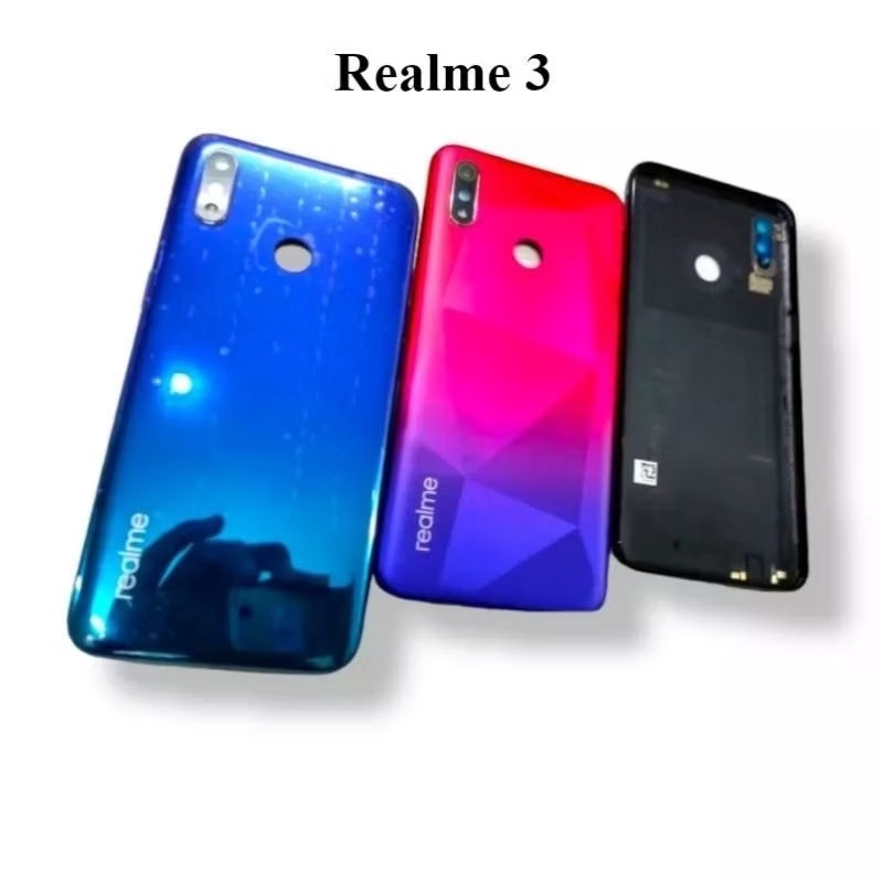 Backdoor Back Cover Casing Kesing Housing Tutup Belakang Realme 3 RMX1825 RMX1821 + Tombol