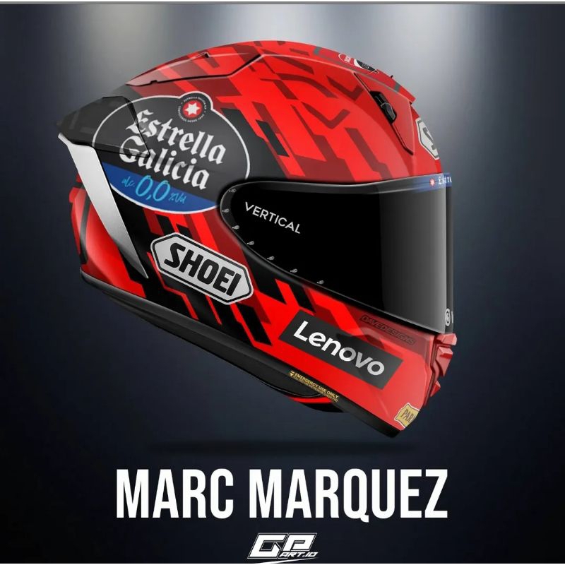 SHOEI X15 clone motif Marc Marquez terbaru