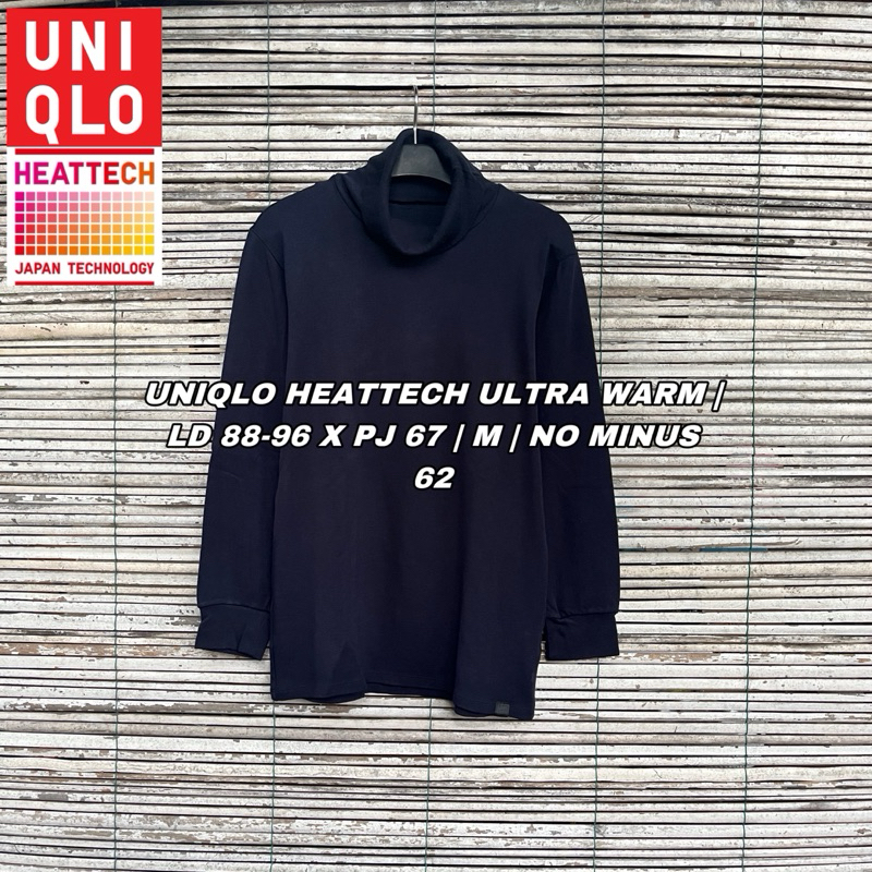 Long Sleeve Uniqlo Heattech Ultra Warm Turtleneck Navi Size M Unisex No Minus Mulus