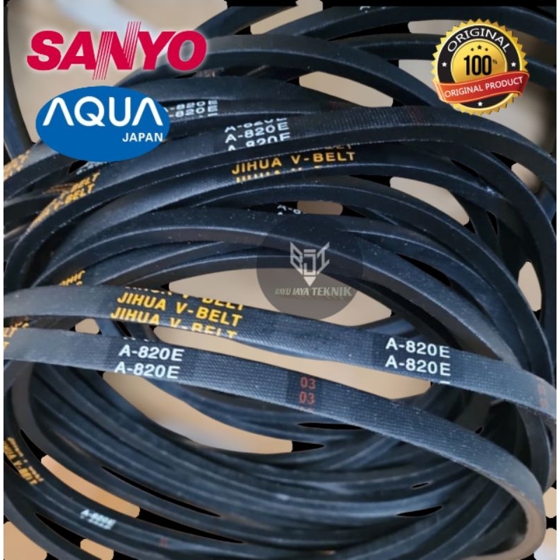 Karet Vbelt / V-belt/ Fanbelt Linden Mesin Cuci 2 Tabung SANYO/ AQUA Original | A-820E