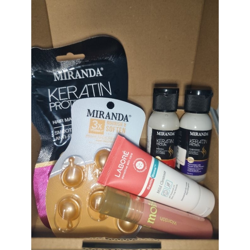 [PROMO BUNDLE] Wardah Moist Dew Tint X Labore Mild Cleanser Facial Wash X Miranda Trial Kit Hair Car