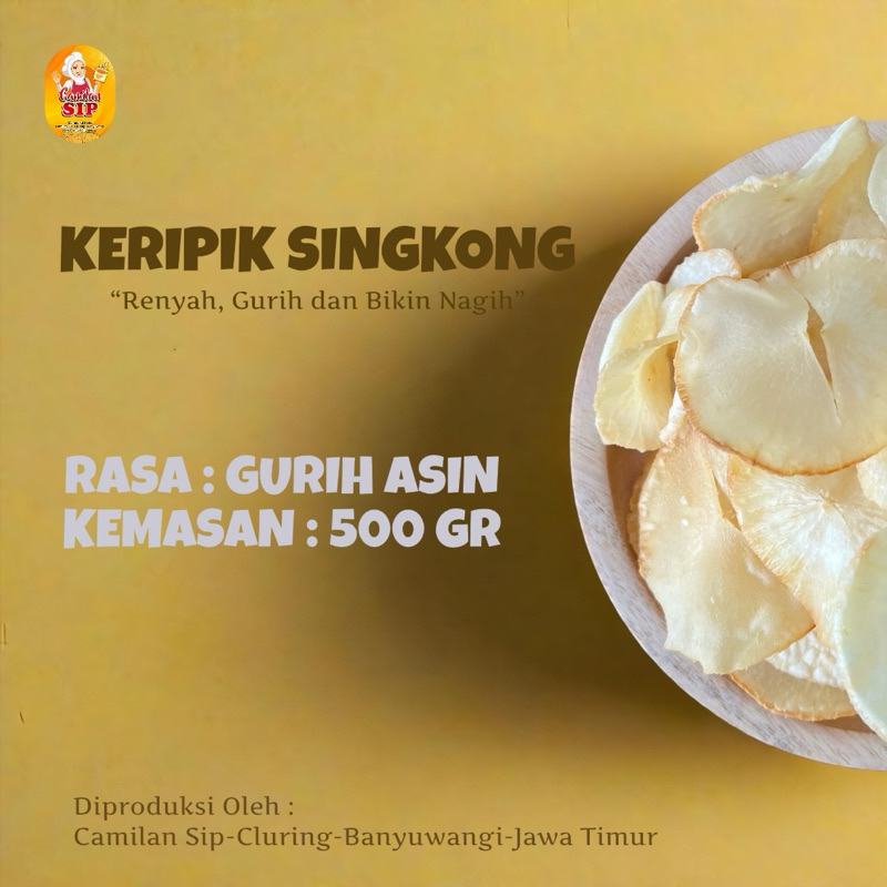 

KERIPIK SINGKONG GURIH ASIN 500 GR - RENYAH GURIH DAN BIKIN NAGIH