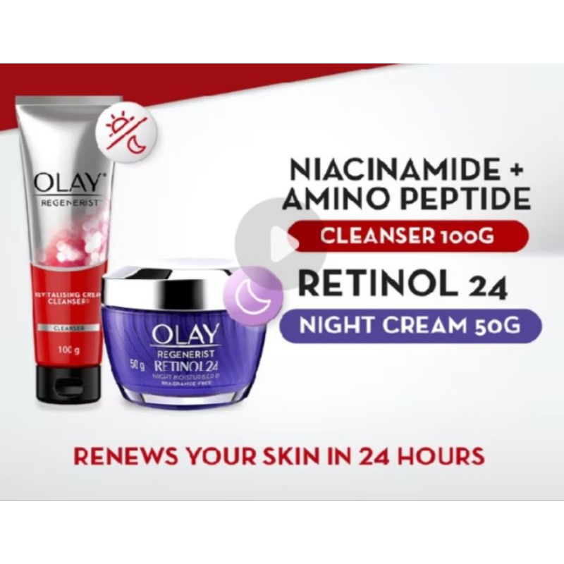 OLAY//Olay night retinol//olay facial foam//Olay all hydration moisturizer