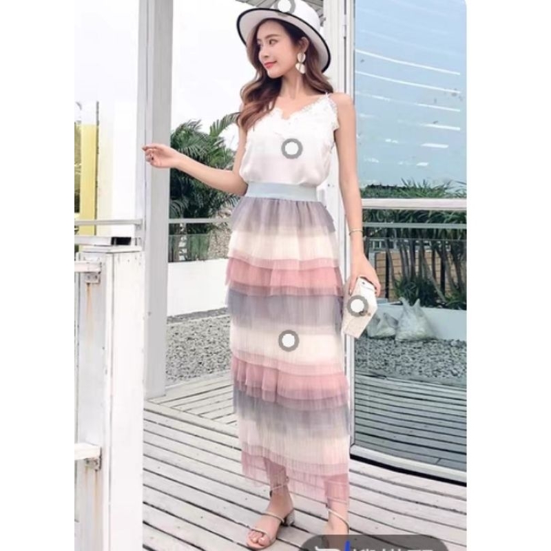 ROK PANJANG WANITA ROK TUTU LAYER GRADASI ROK HIJAB