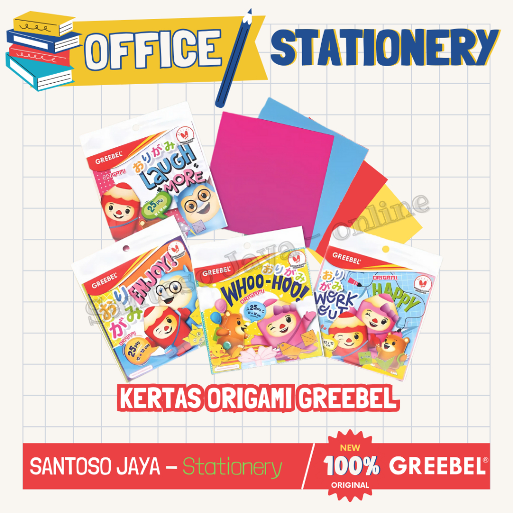 

Kertas Lipat GREEBEL - Kertas Origami 25 pcs - 5 Warna - Origami Icon Paper GREEBEL