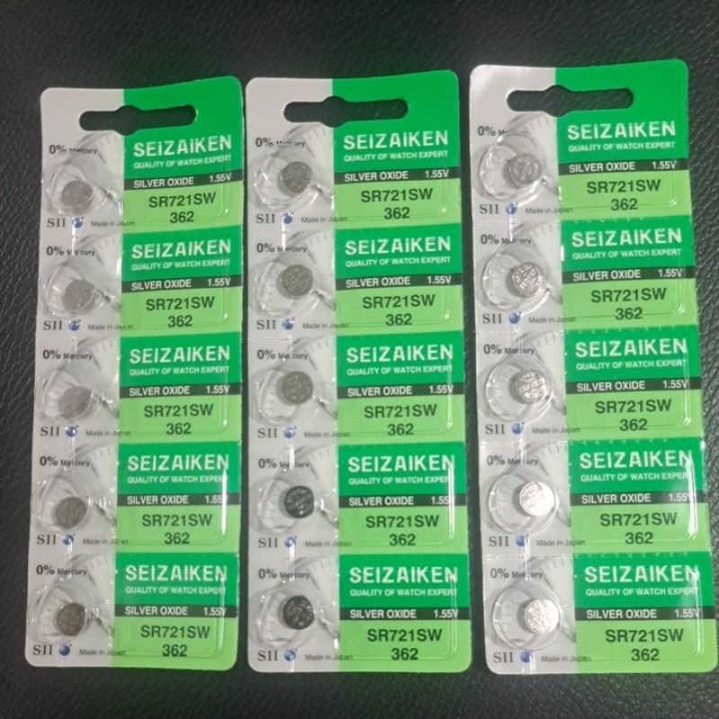baterai seiko seizaiken 721 sr721sw 362 1.55volt original (5pcs)