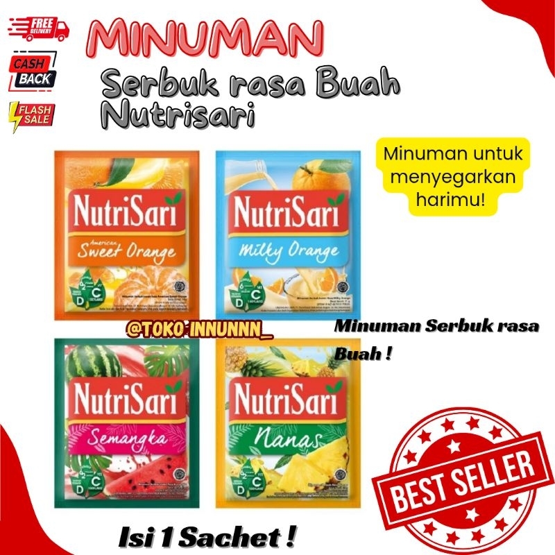 {SACHET} NUTRISARI MINUMAN INSTANT SERBUK ANEKA RASA ISI 1 SACHET