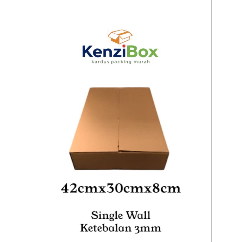 

kardus karton box uk. 42x30x8 cm single wall sheet polos