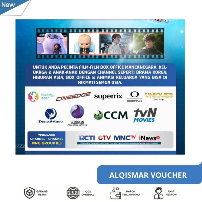 TV VOUCHER Paket Film K-Vision 1Bulan Bisa Semua Jenis K-Vision