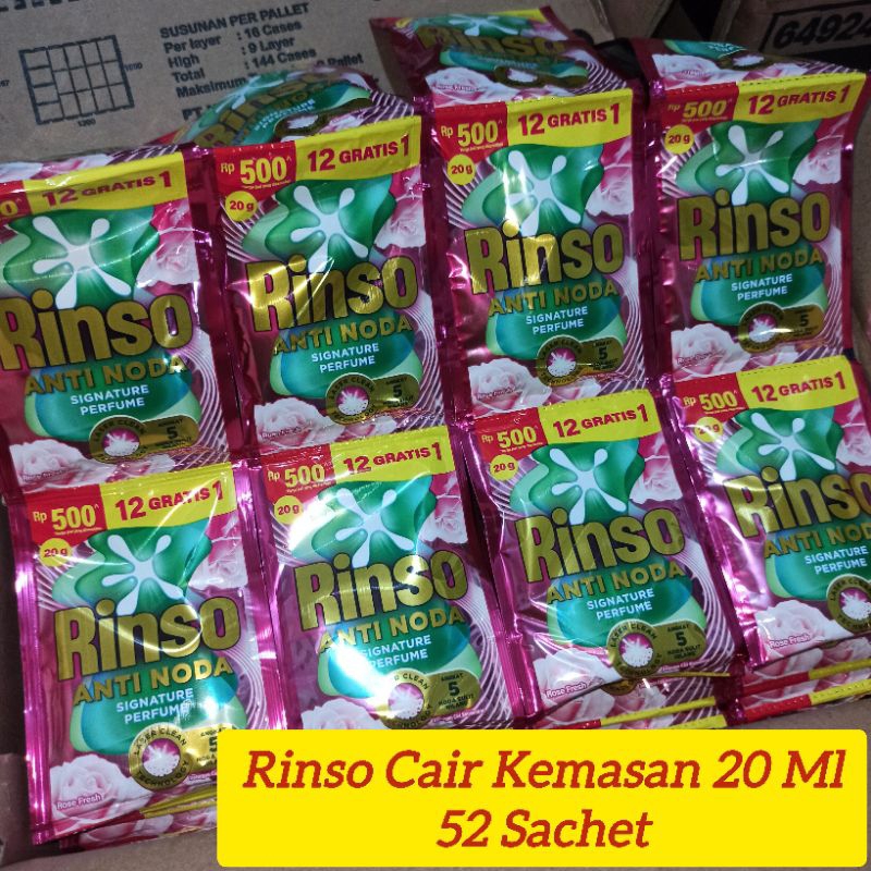 [ COD ] 52 Sachet Rinso Cair Kemasan Rp500