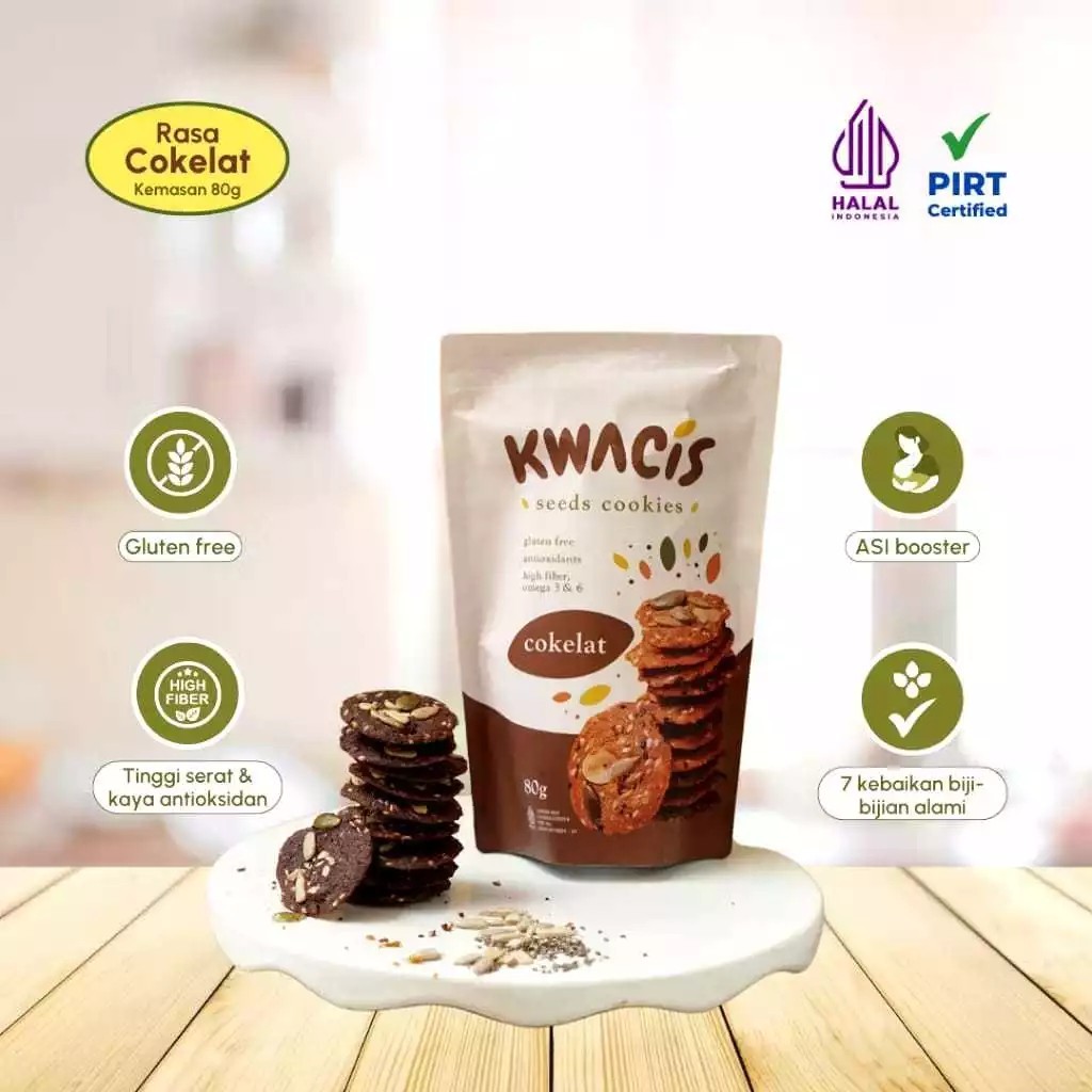 

Kwacis Seeds Cookies Cokelat 80gr - 80gr