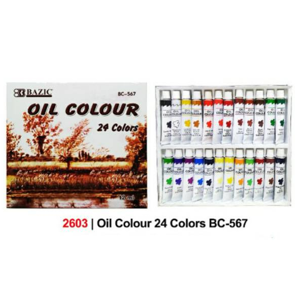 

Bazic Oil Colour 24 Warna-Warni BC-567