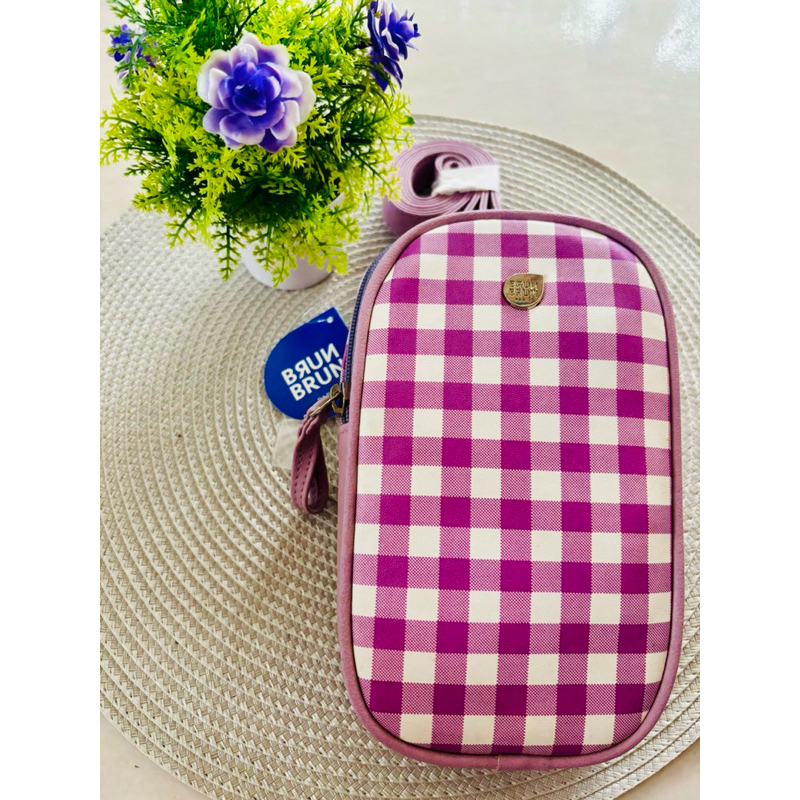 Klara Gingham Phone Lilac Wallet Brunbrun Paris (Tas HP PROMO)