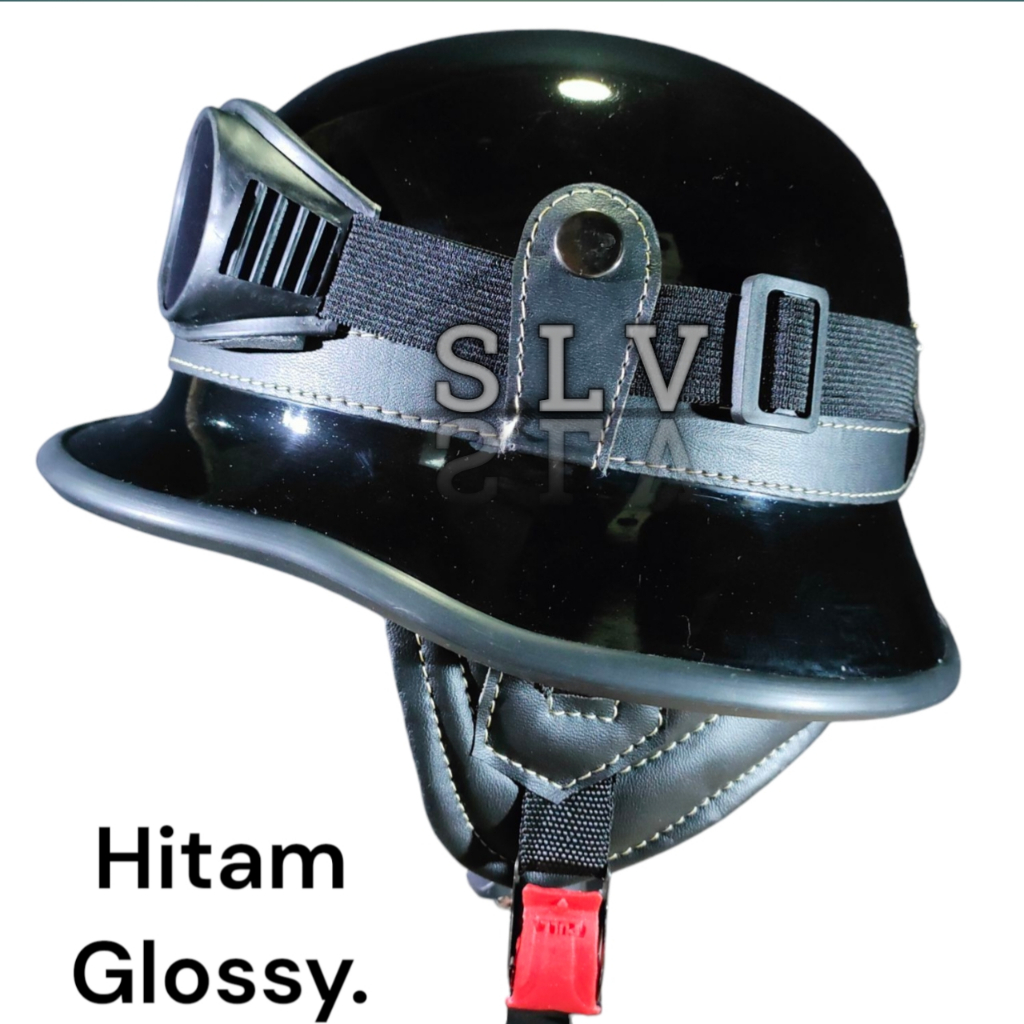 Helm Retro Nazi Helm Club Milenial Cat Glossy PREMIUM Variasi Helm Saja/Kacamata Chip/Goggles Ski