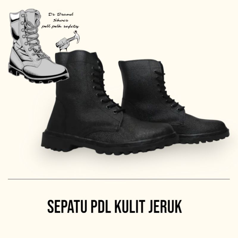 SEPATU PDL KULIT JERUK SATPAM LINMAS POL PP