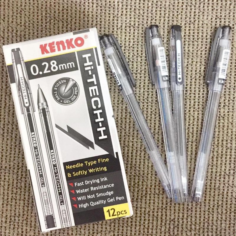 

[12 Pcs] Pulpen Hi-Tech Kenko / Hi-Tech 0.28 Black