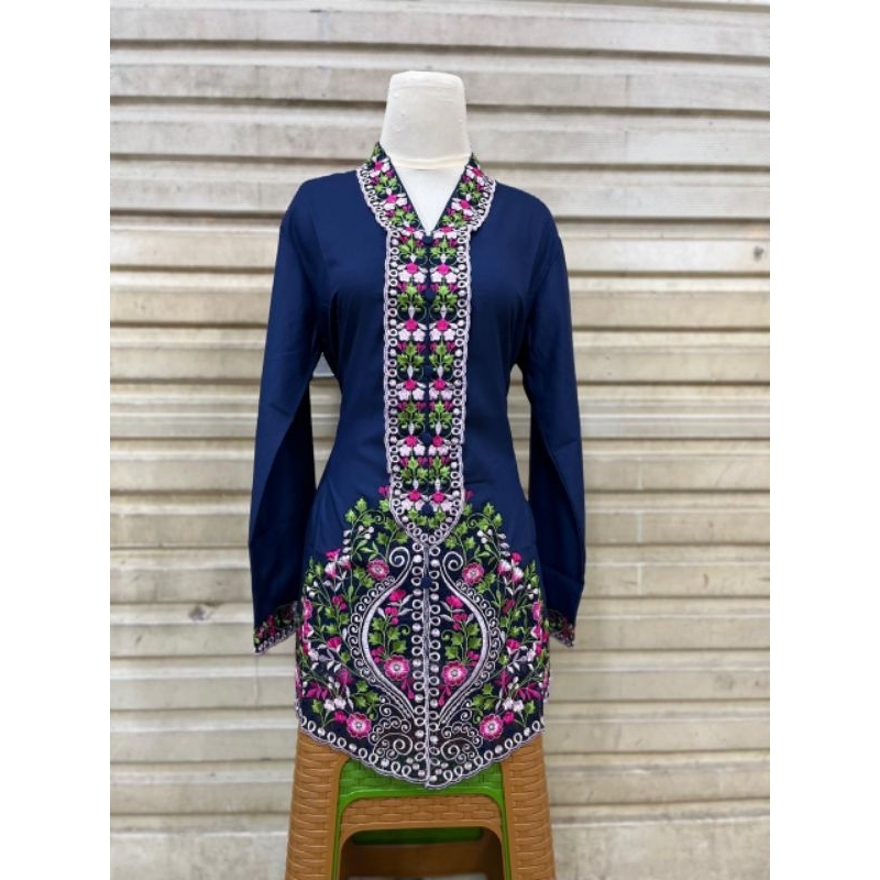Kebaya Encim Pancawarna Lengan Panjang Bordir Bunga / Kebaya Encim / Encim / Kebaya Tradisional / Ke