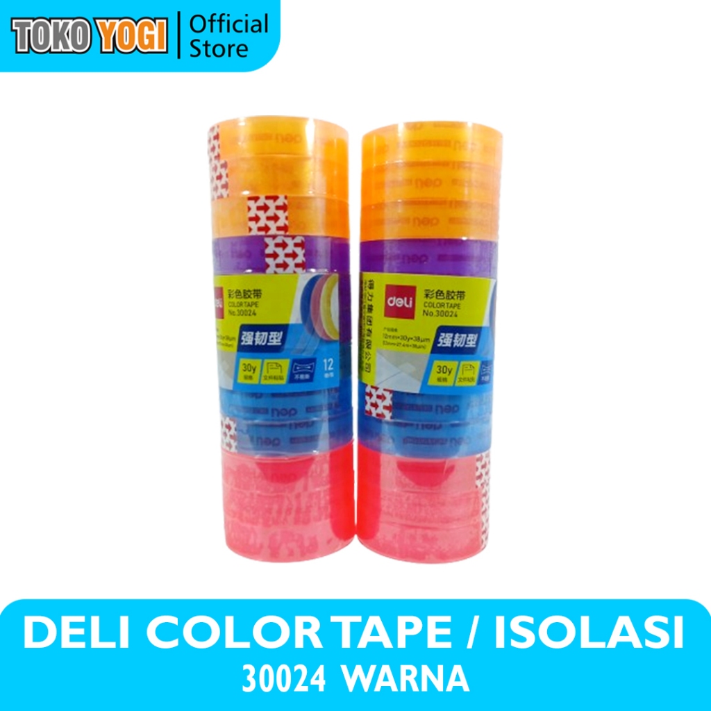 

DELI 30024 COLORFUL STATIONERY TAPE || ISOLASI SELOTIP MINI BENING WARNA
