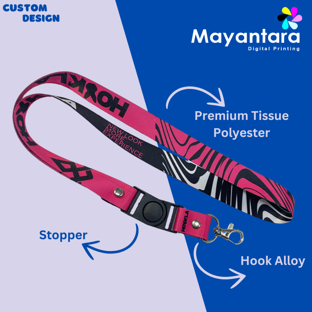 

Tali ID CARD LANYARD Custom Cetak 2 Sisi Bahan Tali Tissue Premium Sublime 1,5 cm 1.5 cm