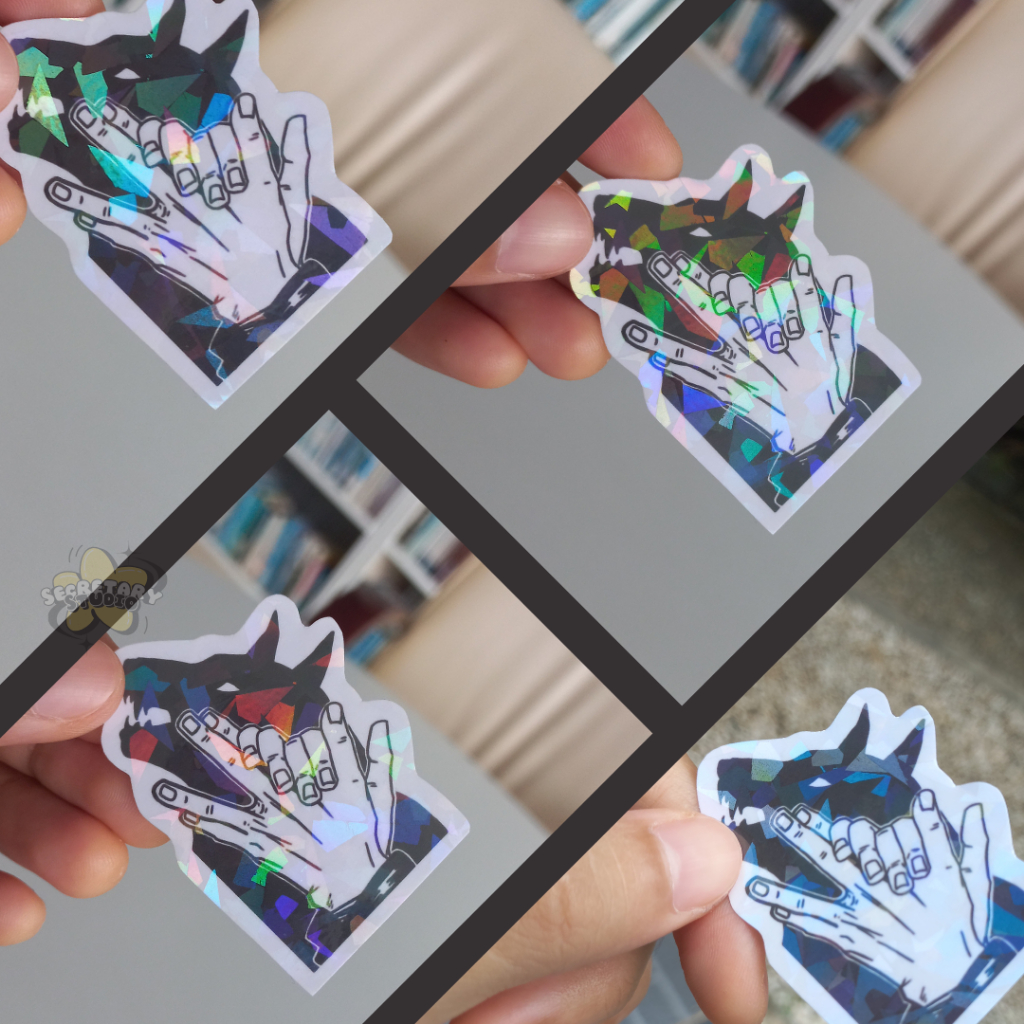 

Sticker Vinyl Custom A4 - Holographic Broken Glass (No Cutting) by Secretary Studio