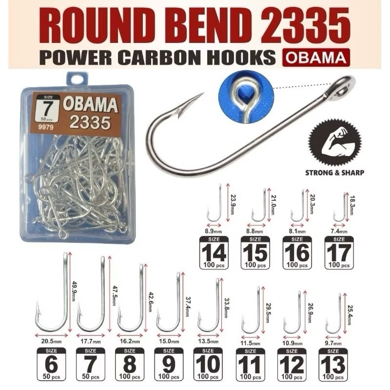 Mata KAIL OBAMA RING 2335 Box Round Bend Power Carbon Hooks Hook Obama 2335