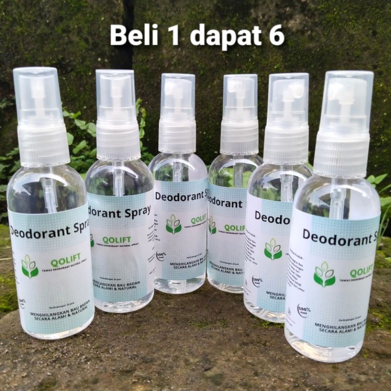Promo Natural Deodorant  Spray Tawas 60ML beli 1 dapat 6