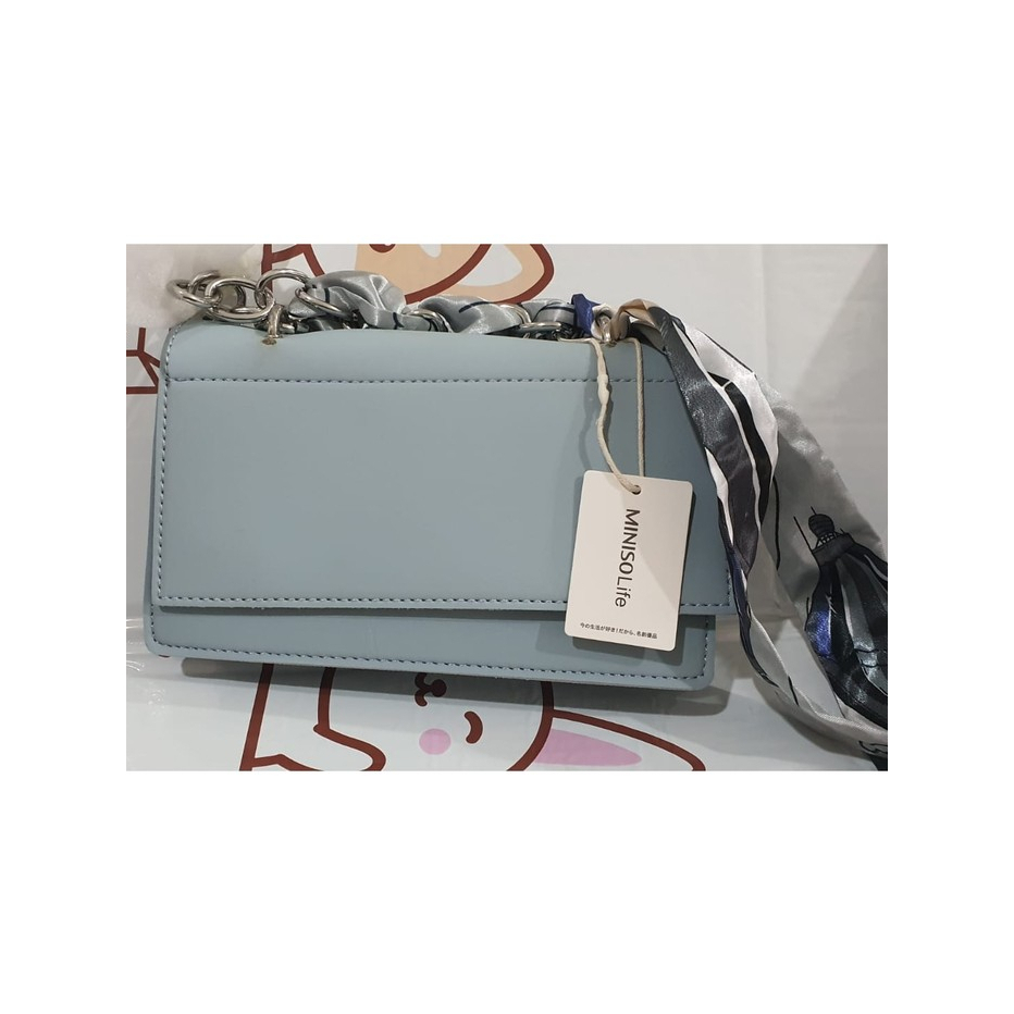 Tas Selempang Wanita Miniso Life – Warna Biru Muda, Elegan & Simple (Preloved Baru)