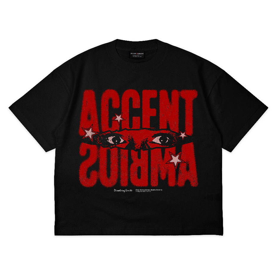 AccentAmbios Boxy Oversized Tshirt The Eyes Black Unisex - Cotton Combed 20s