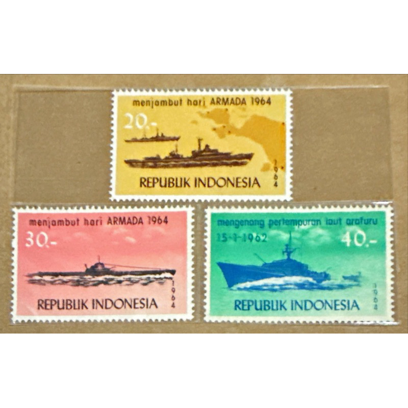 

(BA) PRANGKO INDONESIA 1964 HARI ARMADA 3V SERIES MNH.