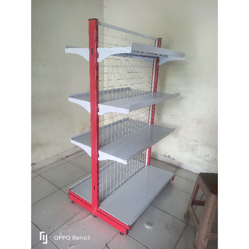 Rak Gondola Minimarket Double / Tengah Untuk Toko/Minimarket Termurah