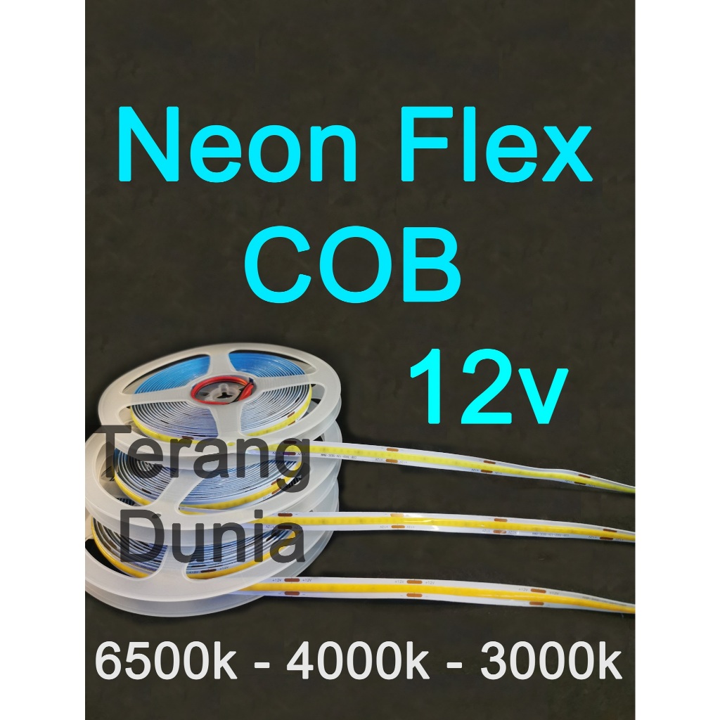 Neon COB 12v Ledstrip COB 12v Neon Flex 12v LEDstrip tanpa mata 12v striplight tanpa mata 12v