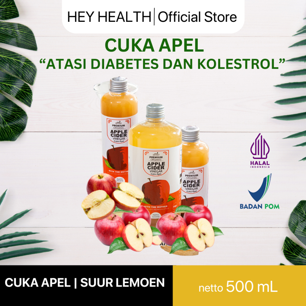 

Hey Health X Suur Lemoen - Cuka Apel 500 ML | CUKA APEL ATASI DIABETES | OBAT DIABETES | CUKA APEL