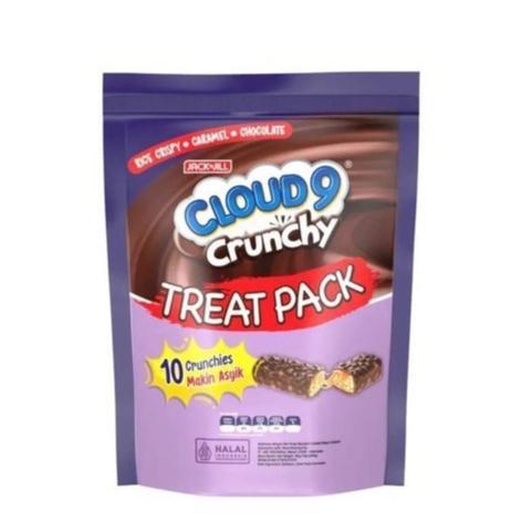 

CLOUD 9 CRUNCHY ISI 10PCS/POUCH TREAT PACK RICE CRISPY CARAMEL WAFER COKLAT KARAMEL CRUNCHY