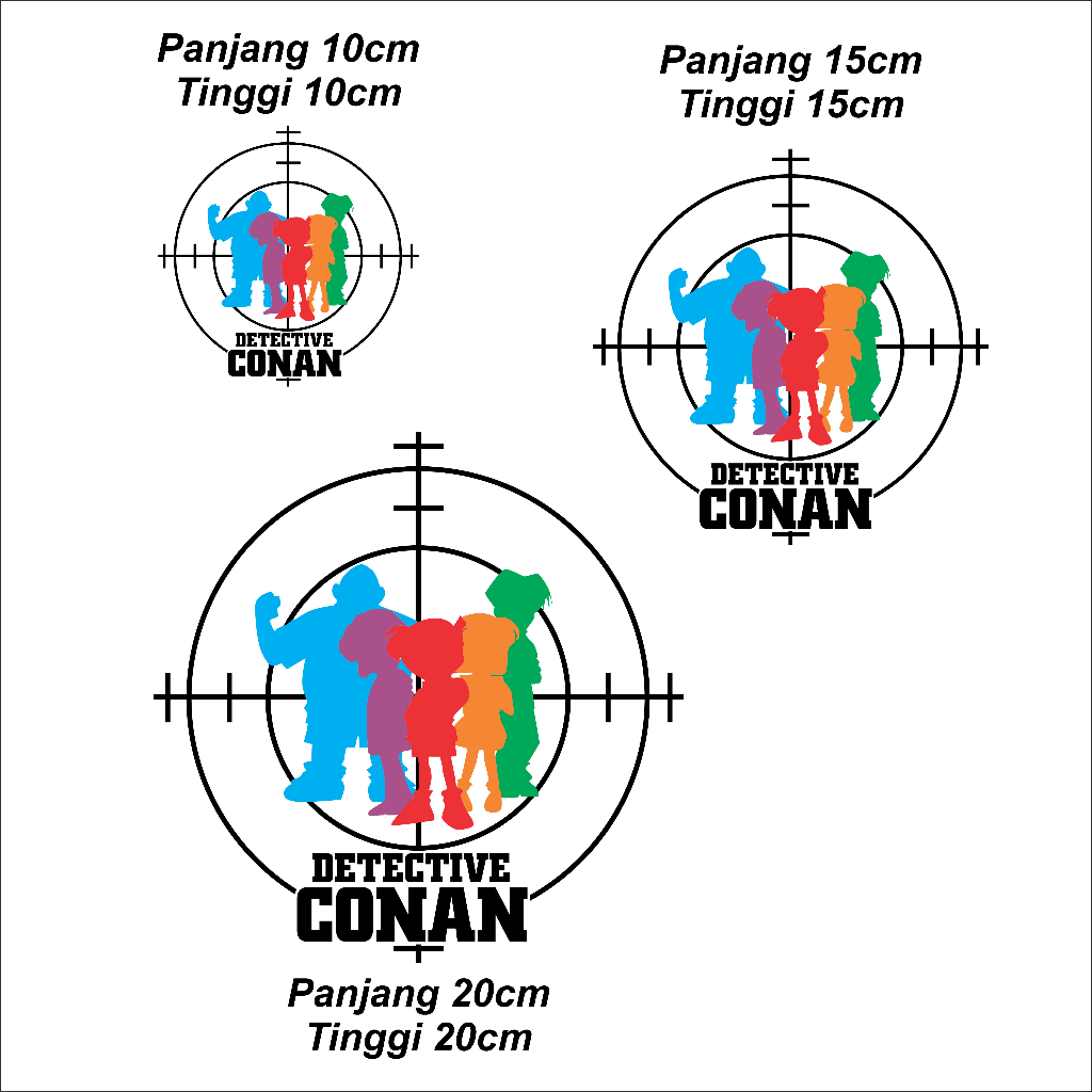 Stiker Conan Target Squad | Sticker Cutting Conan Squad Target Laptop Motor Mobil